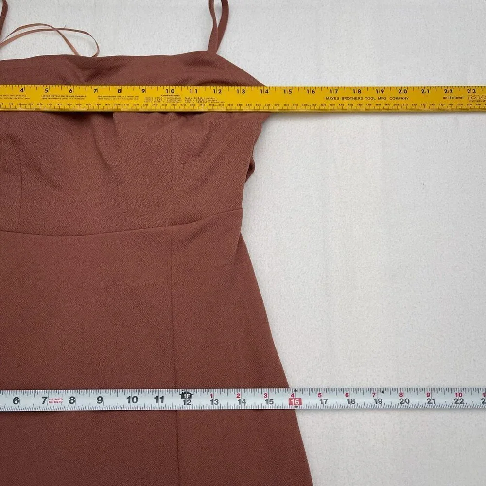 Birdy Grey Benny Crepe Maxi Formal Bridesmaid‎ Dress Cut Out Desert Rose S NWT